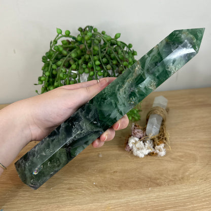 Rainbow Feather Fluorite Tower (P758)