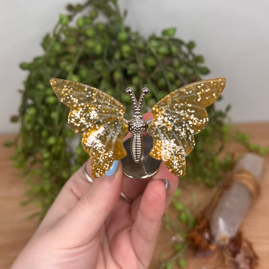 Ocean Jasper Butterfly Wings On Stand (U801)