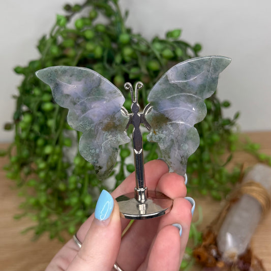Moss Agate Butterfly Wings (U432)
