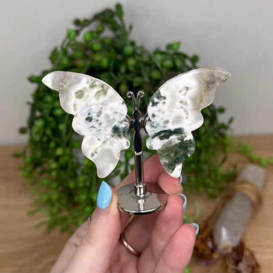 Moss Agate Butterfly Wings (U436)