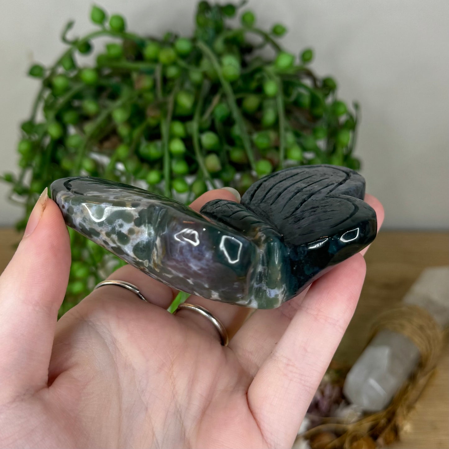Moss Agate Butterfly (P836)