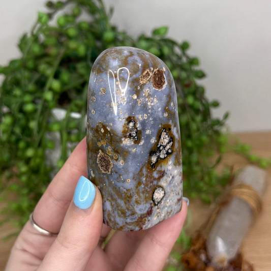Blue Plume Agate Free Form (U403)