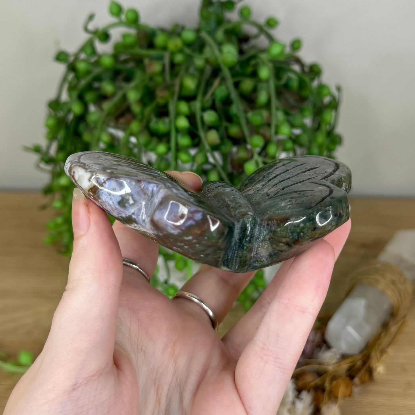 Moss Agate / Ocean Jasper Butterfly (P835)