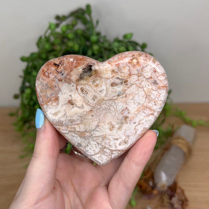 Pink Crazy Lace Agate Heart (U484)