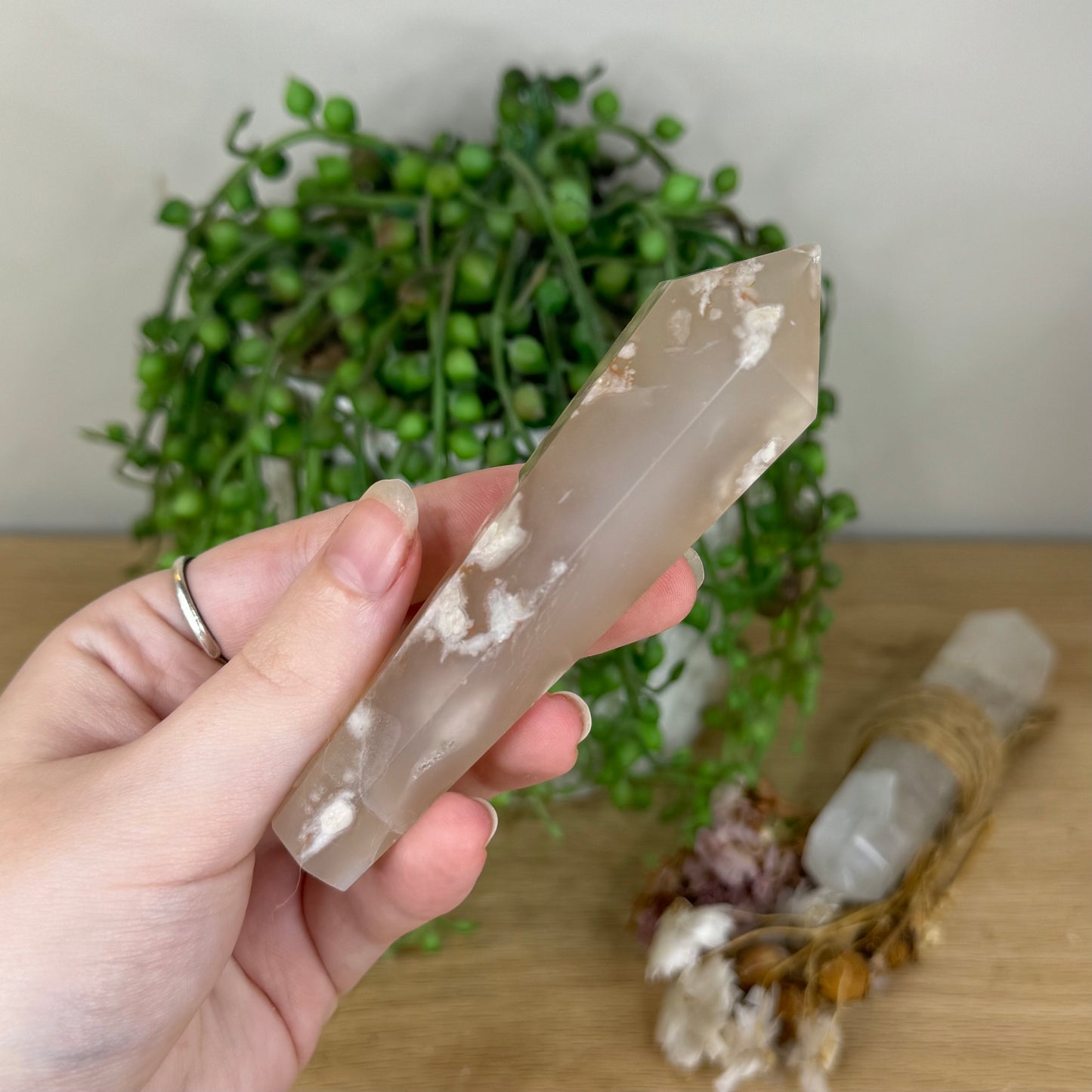 Flower Agate Wand (P840)