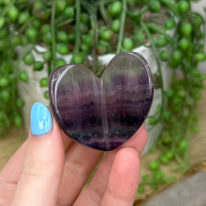 Rainbow Fluorite 3D Heart (242A)