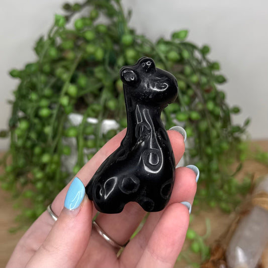 Black Obsidian Giraffe (U356) (U355)