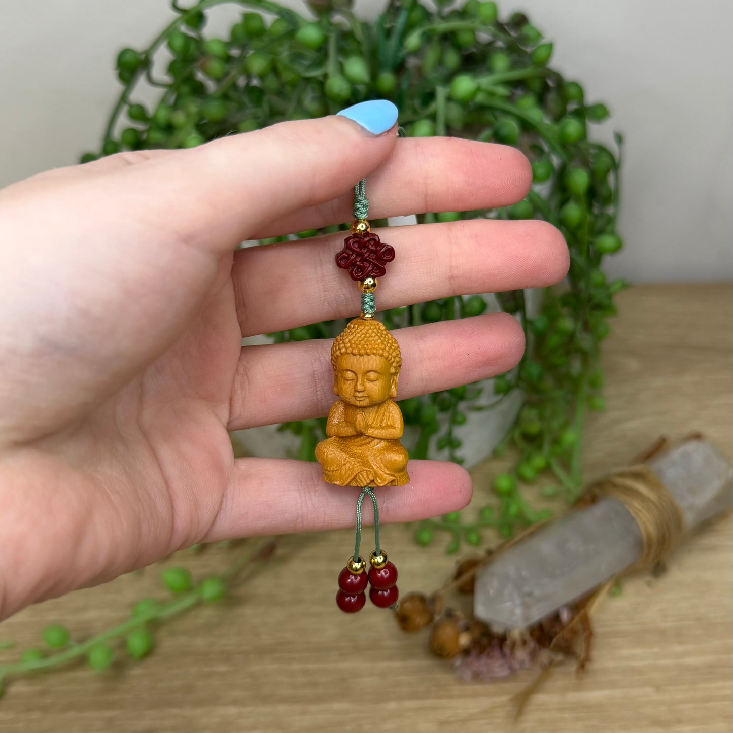 Wooden Buddha Keychain (Z840)