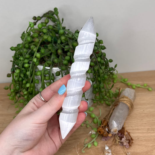 Selenite Swirl Wand (U729) (U730) (U732) (U731)