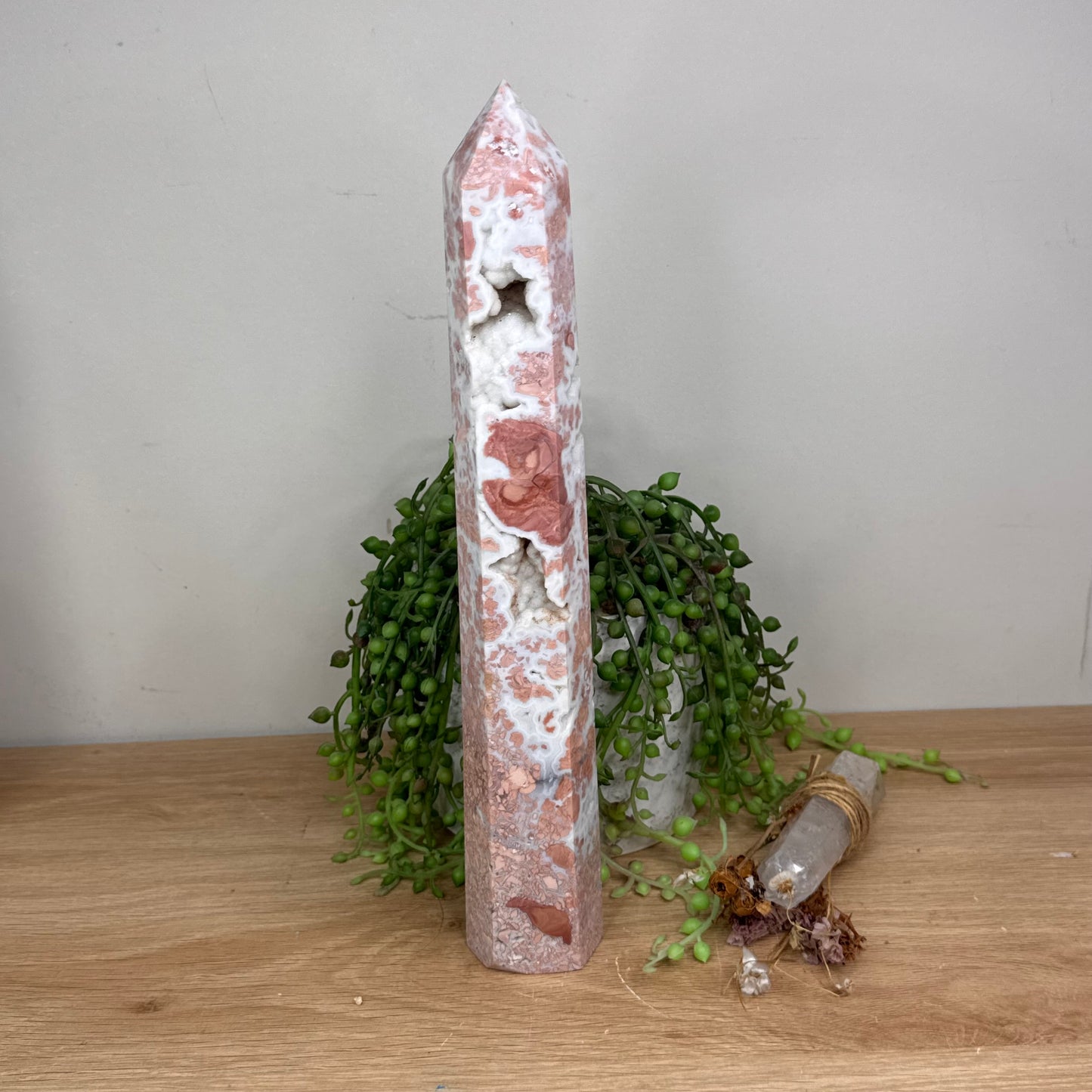 Pink Candy Agate Tower (U394)