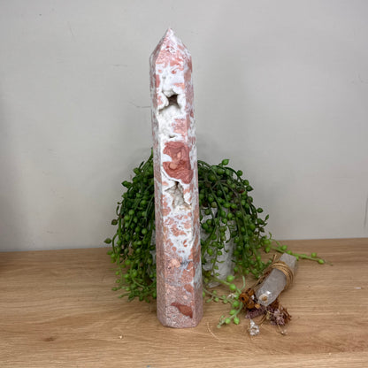 Pink Candy Agate Tower (U394)