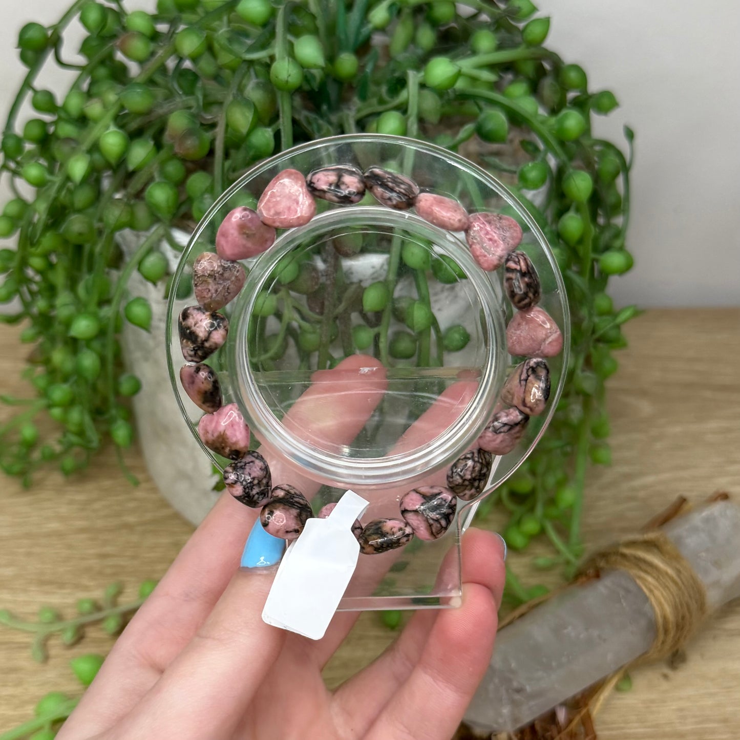 Rhodonite Heart Bracelet (Z39) (Z40) (Z41) (Z42)