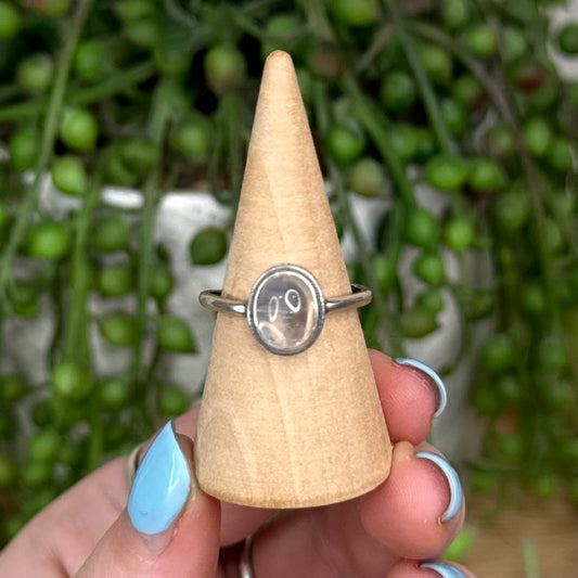 Blue Needle Clear Quartz S925 Ring (U566)