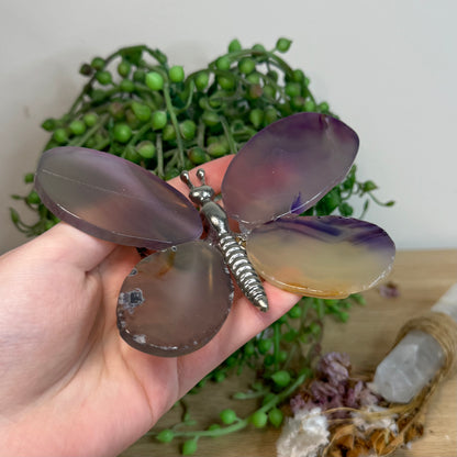 Purple Agate Slice Butterfly (H631)