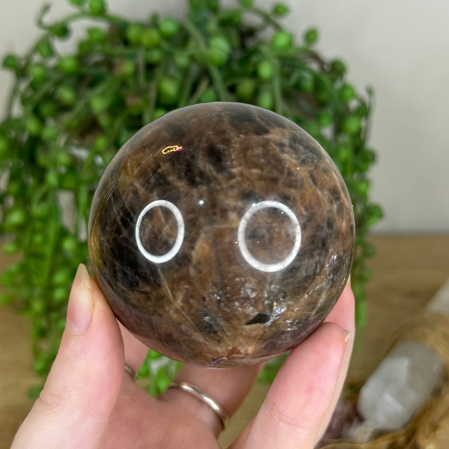 Black Moonstone Sphere (Q257)