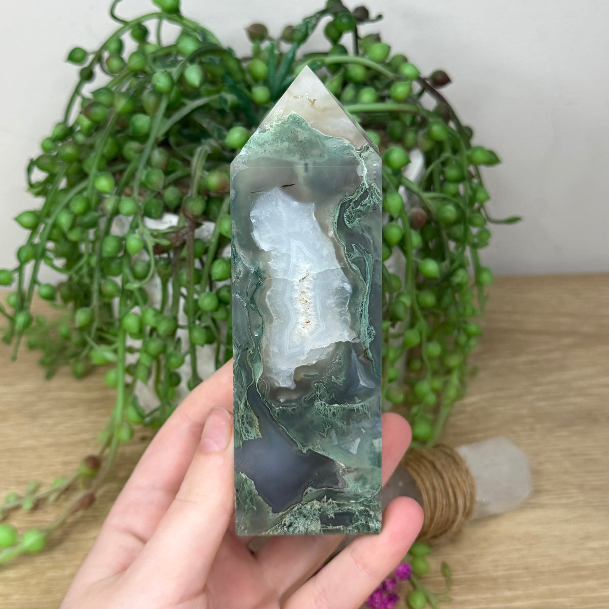 Druzy Moss Agatę Tower (374A)