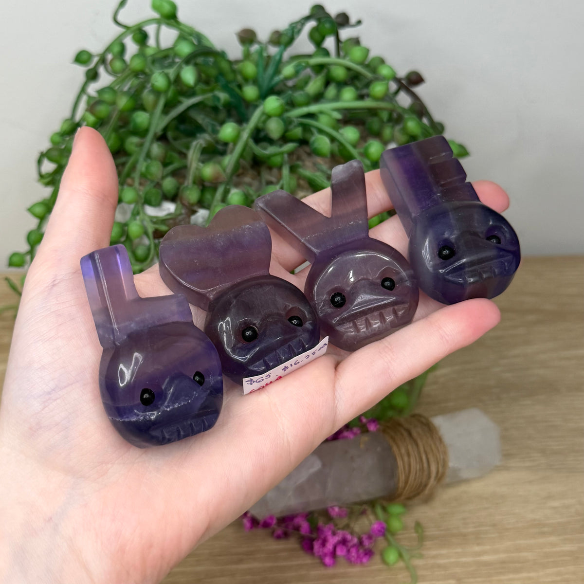 Purple Fluorite Love Pet Rock Set (604A)