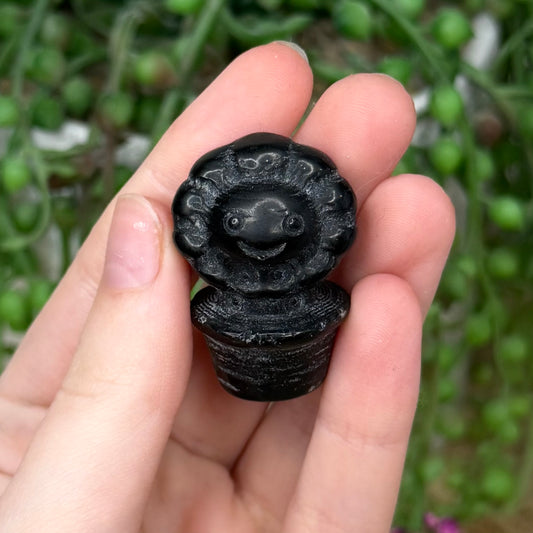 Black Obsidian Small Flower Pot 1