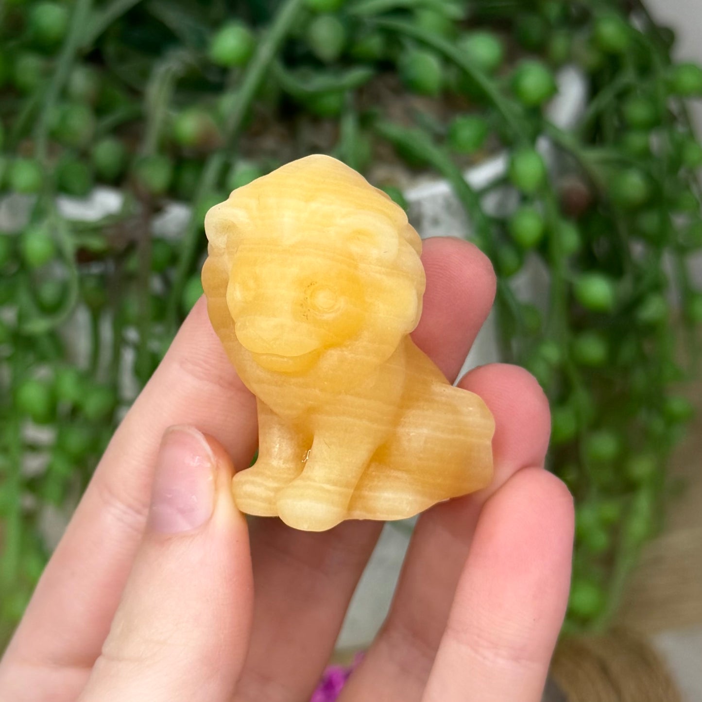 Yellow Calcite Lion (501A)