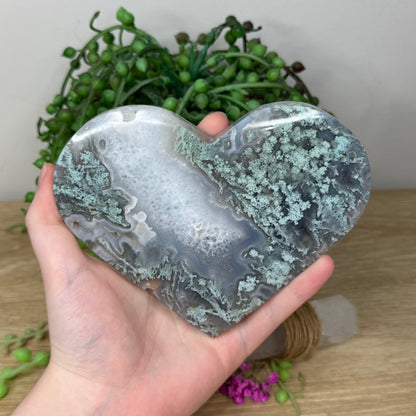 Moss Agate Heart (411A)