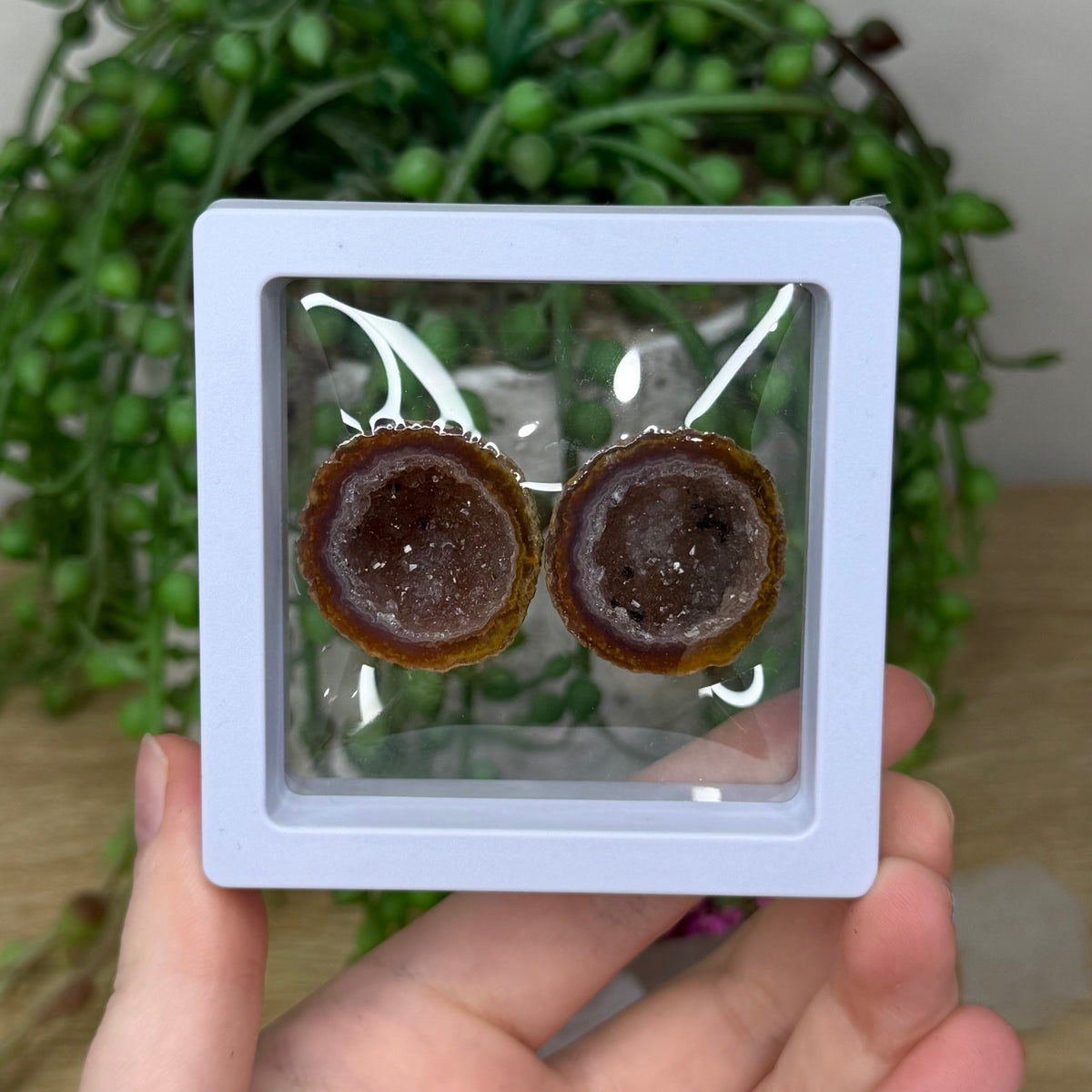 Zhanguo Agate Geode Pair (414A)