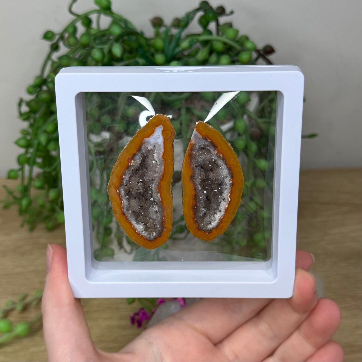 Zhanguo Agate Geode Pair (419A)