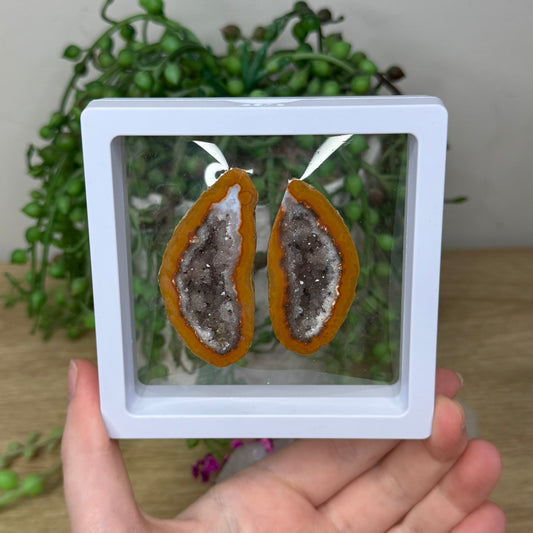 Zhanguo Agate Geode Pair (419A)