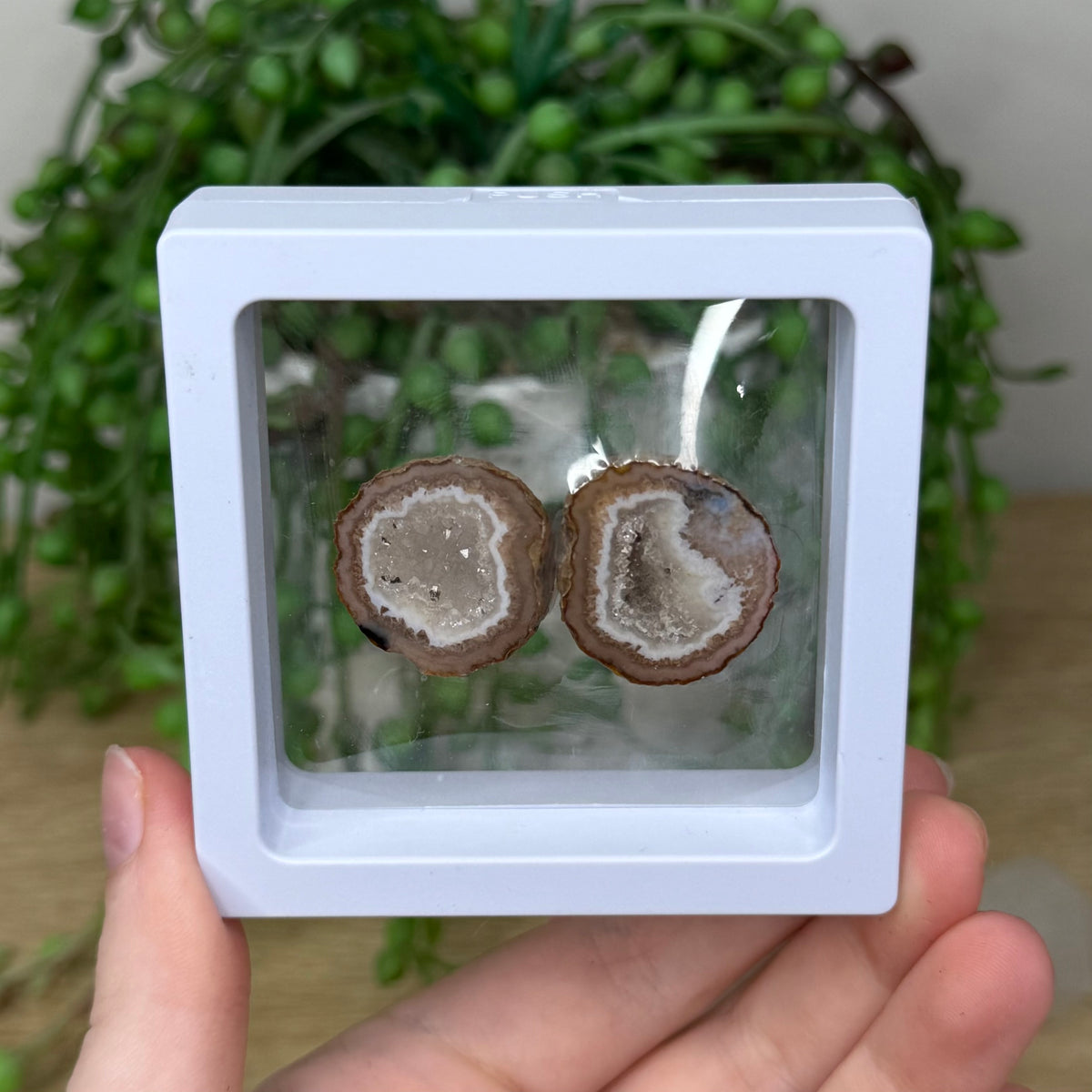 Zhanguo Agate Geode Pair (412A)