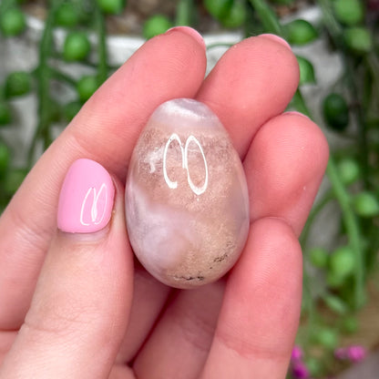 Pink Amethyst / Flower Agate Mini Egg 1