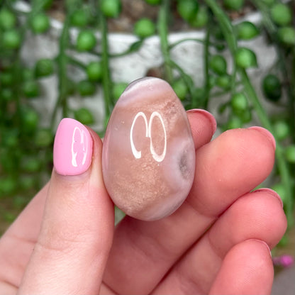 Pink Amethyst / Flower Agate Mini Egg 1