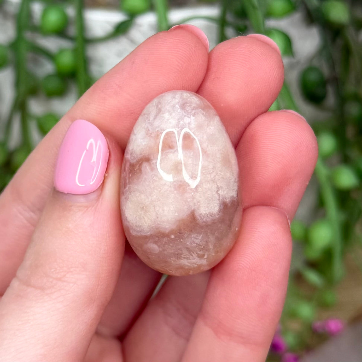 Pink Amethyst / Flower Agate Mini Egg 2