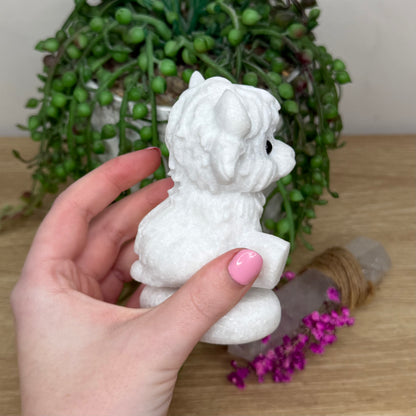 White Jade Spinning Highland Cow (681A)