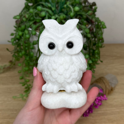 White Jade Spinning Owl (682A)