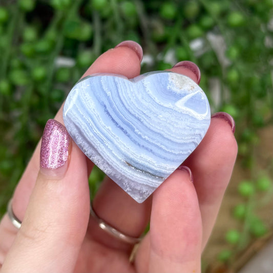 Blue Lace Agate Heart (W571)