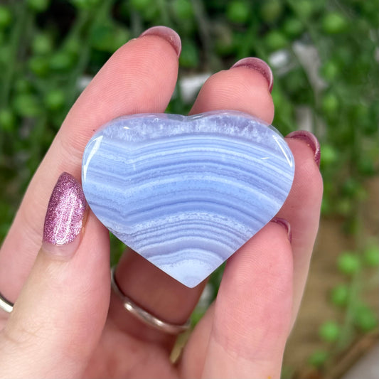 Blue Lace Agate Heart (W570)