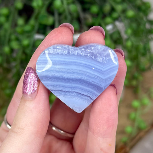 Blue Lace Agate Heart (W567)