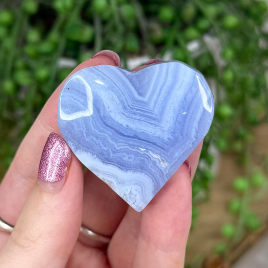 Blue Lace Agate Heart (W573)