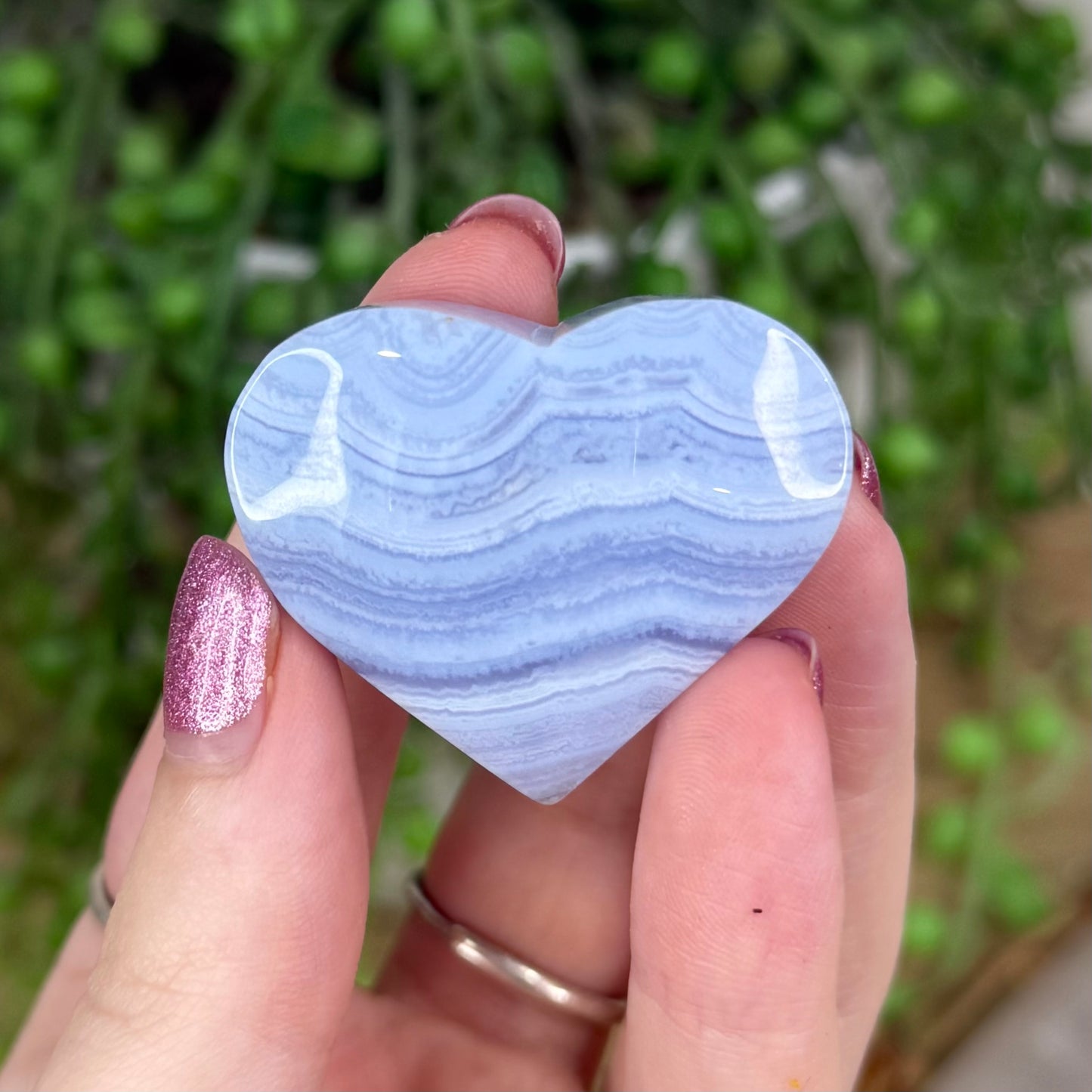 Blue Lace Agate Heart (W569)