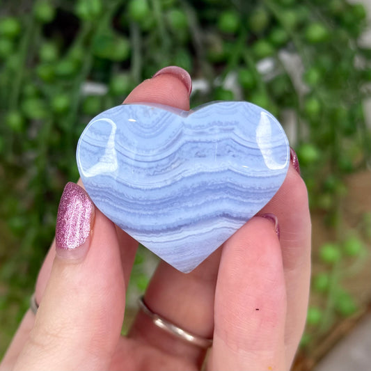 Blue Lace Agate Heart (W569)