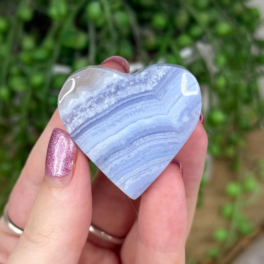 Blue Lace Agate Heart (W568)