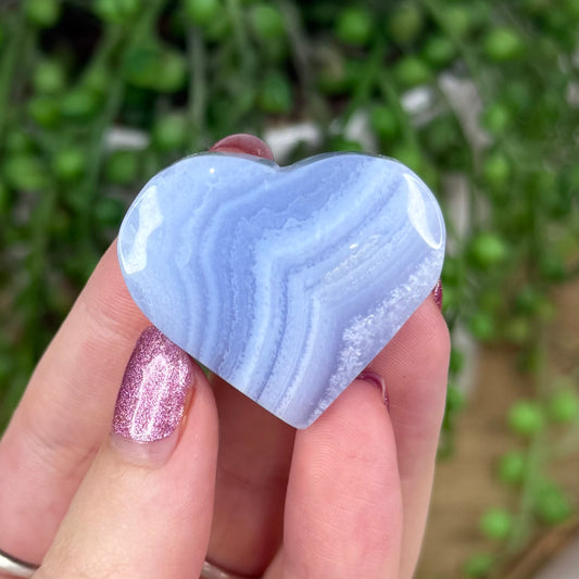 Blue Lace Agate Heart (W565)
