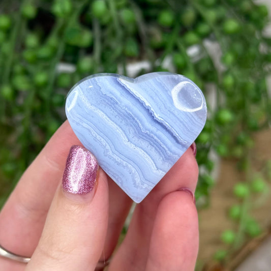 Blue Lace Agate Heart (W572)