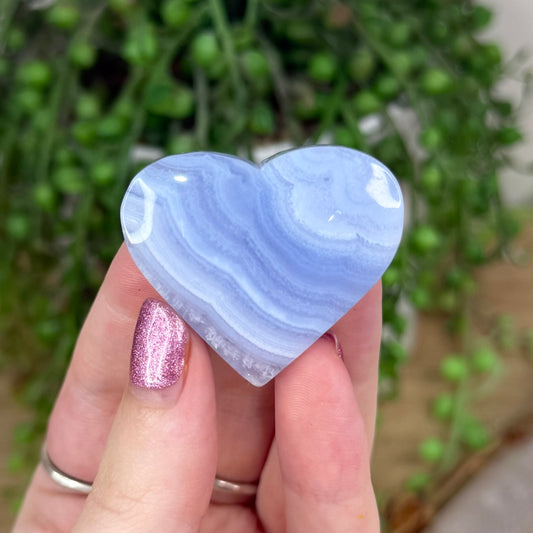 Blue Lace Agate Heart (W566)