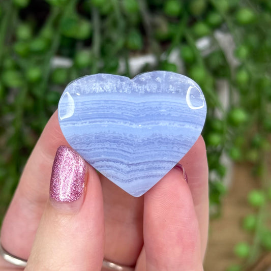 Blue Lace Agate Heart (W563)