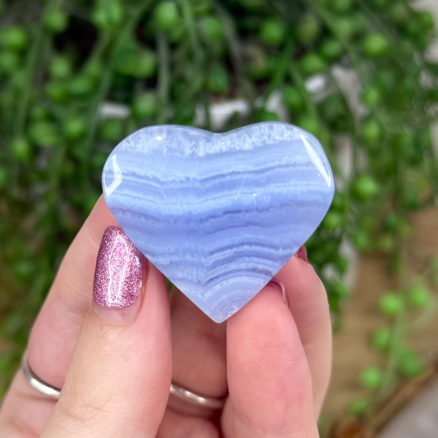 Blue Lace Agate Heart (W562)