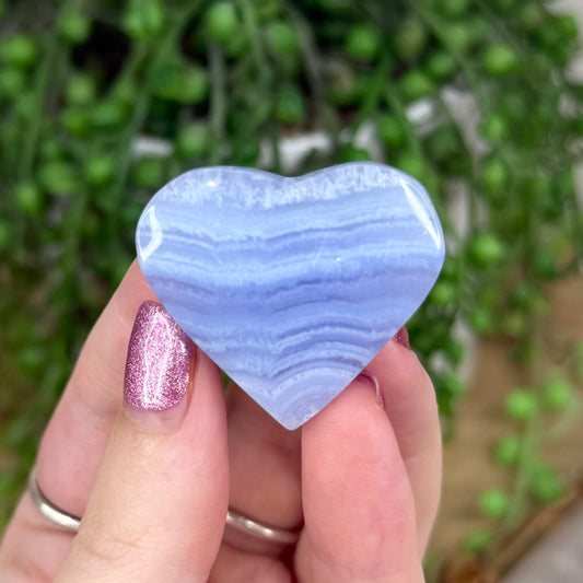 Blue Lace Agate Heart (W562)