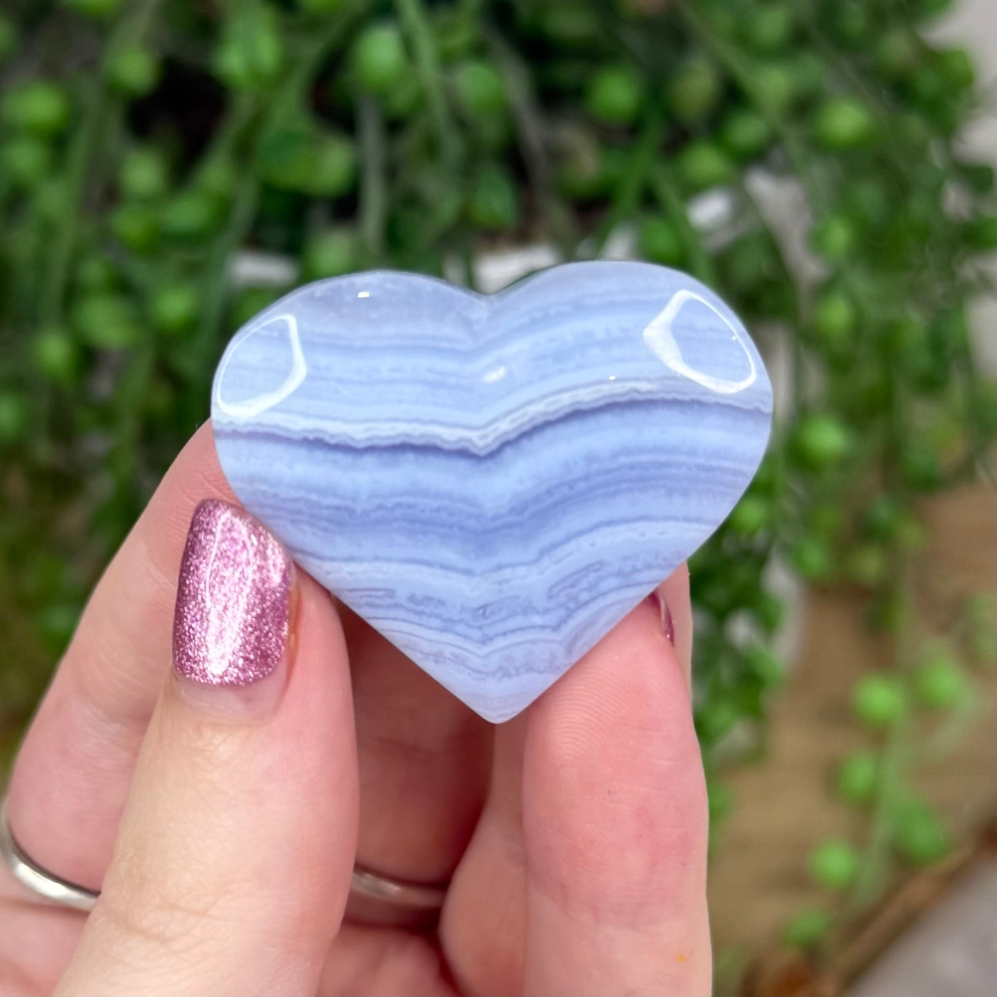 Blue Lace Agate Heart (W561)