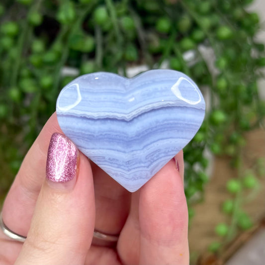 Blue Lace Agate Heart (W561)