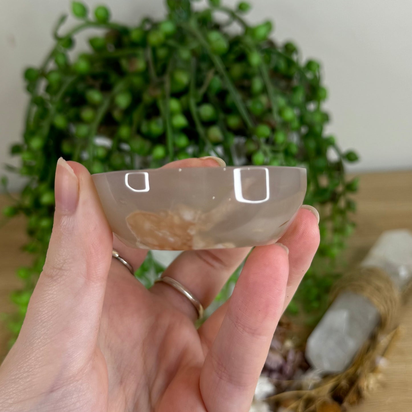 Flower Agate Bowl (Q708)