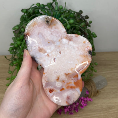 Pink Amethyst / Flower Agate / Carnelian Bowl (870A)